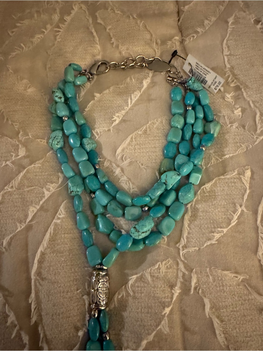 Turquoise Multi-Strand Statement Necklace - Picture 7 of 7